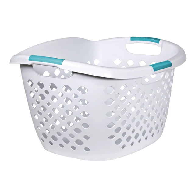 Alt view image 5 of 6 - Home Logic 1.8 Bushel Plastic Hip Grip Laundry Basket, White, Adult