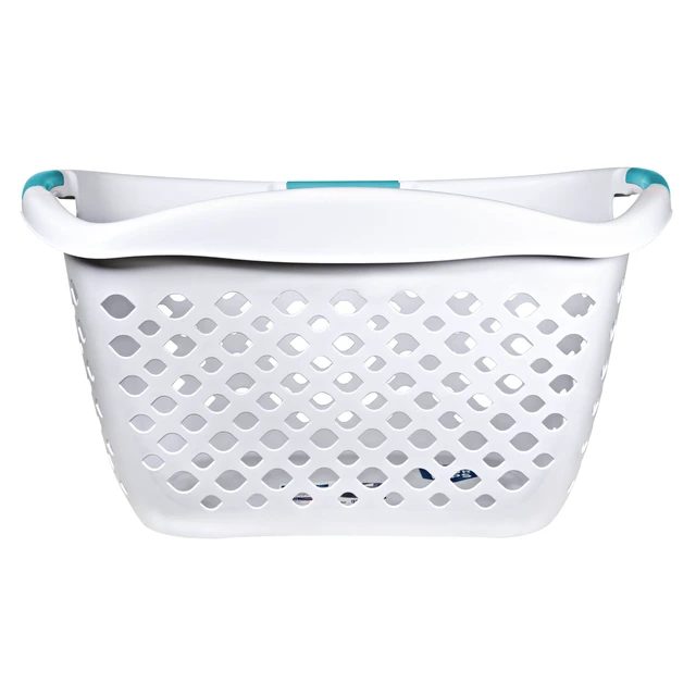 Alt view image 4 of 6 - Home Logic 1.8 Bushel Plastic Hip Grip Laundry Basket, White, Adult