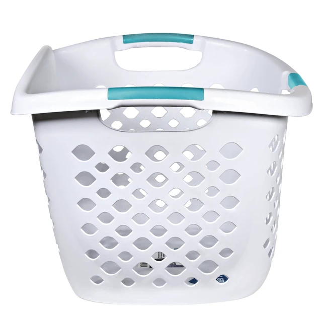 Alt view image 2 of 6 - Home Logic 1.8 Bushel Plastic Hip Grip Laundry Basket, White, Adult