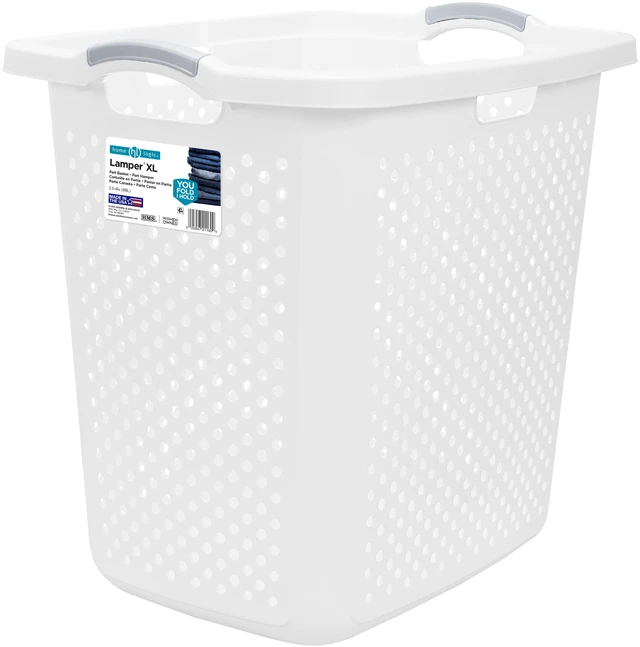 Main image of Home Logic Plastic Laundry Hamper, 2.5 Bushel Capacity, White