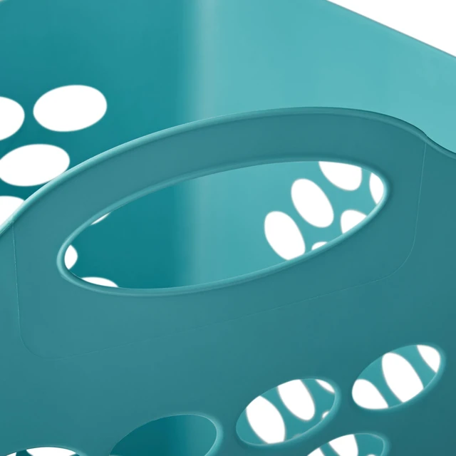 Alt view image 6 of 6 - Mainstays 2 Bushel Flexible Square Laundry Hamper, Teal