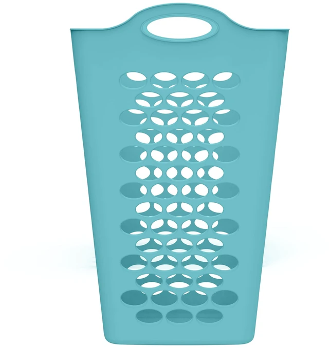 Alt view image 2 of 6 - Mainstays 2 Bushel Flexible Square Laundry Hamper, Teal