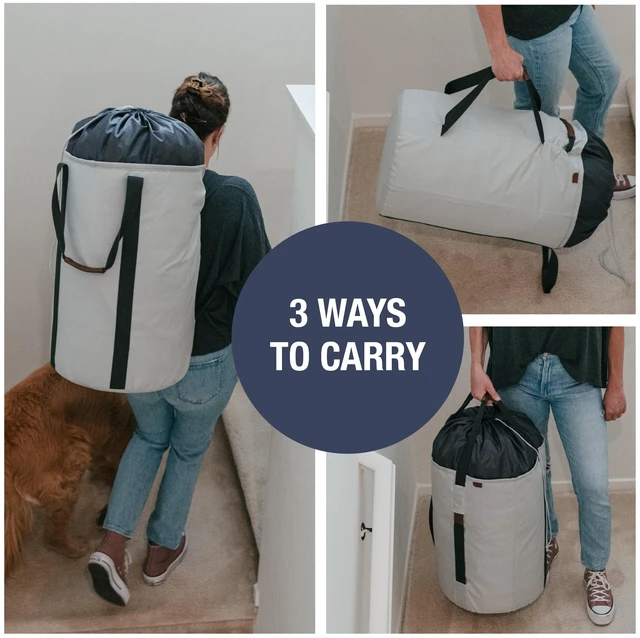 Alt view image 3 of 6 - CleverMade Laundry Duffel Luxe - Stone Gray / Shadow Gray