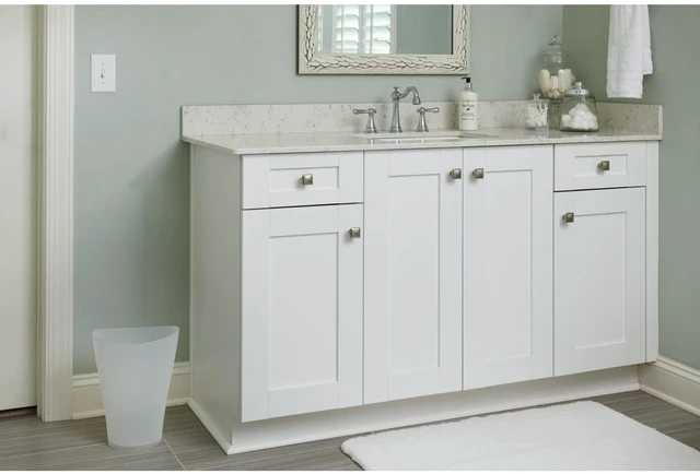 Alt view image 5 of 6 - Rubbermaid SpaWorks 2.25 Gallon Plastic Round Open Top Bathroom Trash Can, Clear