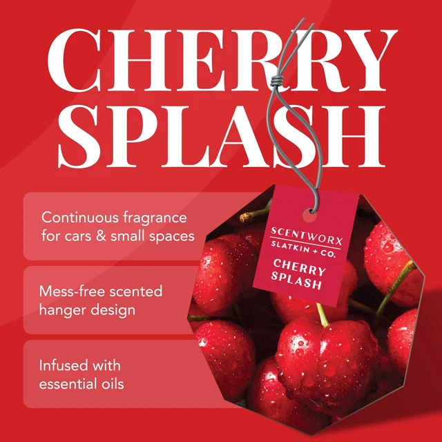 Alt view image 3 of 5 - Scentworx Cherry Splash Hang Tag, 3 Pack