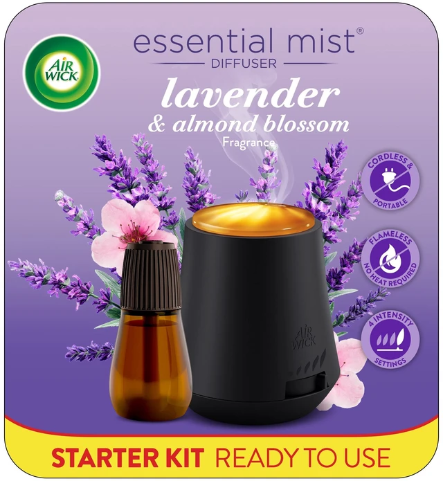 Main image of Air Wick Essential Mist Cordless Diffuser Starter Kit, Lavender & Almond Blossom