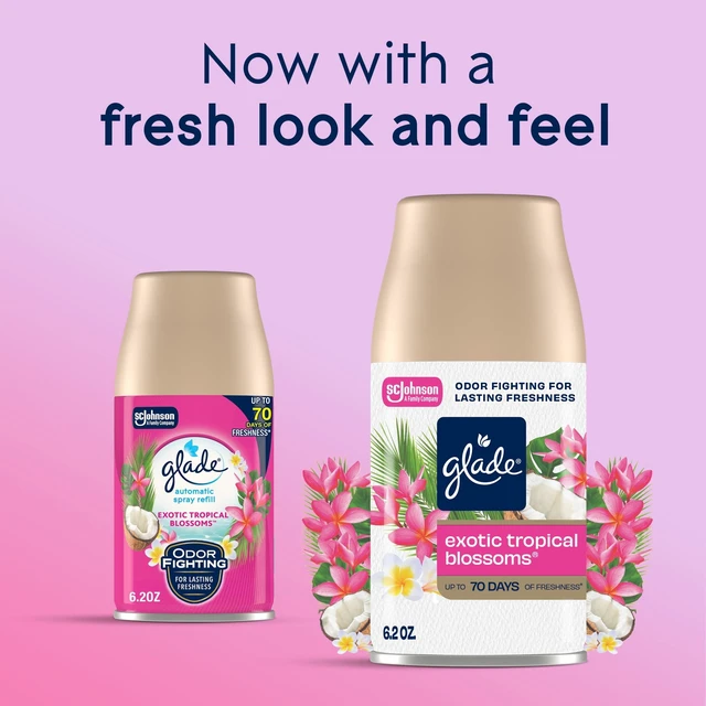 Alt view image 4 of 5 - Glade Automatic Spray Refills 6.2oz 2 Count, Exotic Tropical Blossoms, Infused with Essential Oils