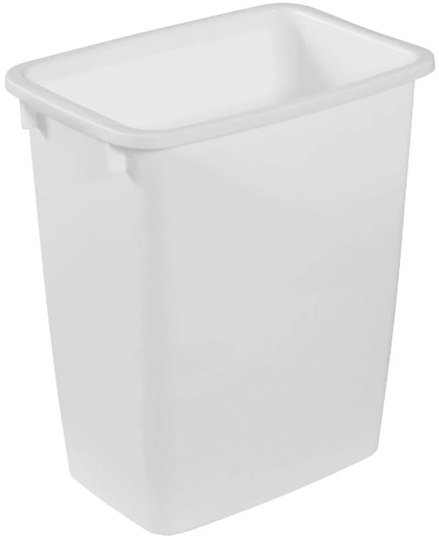Main image of Rubbermaid 5.25Gallon Plastic Bathroom Trash Can, Open Top No Lid, White