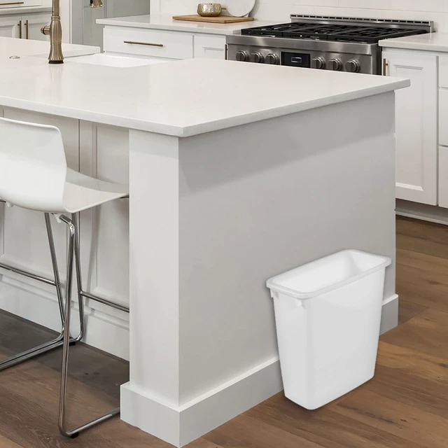 Alt view image 6 of 6 - Rubbermaid 5.25Gallon Plastic Bathroom Trash Can, Open Top No Lid, White