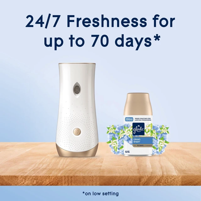 Alt view image 4 of 6 - Glade Automatic Spray Refill 2 x 6.2 oz Clean Linen Air Freshener (2 Refills)
