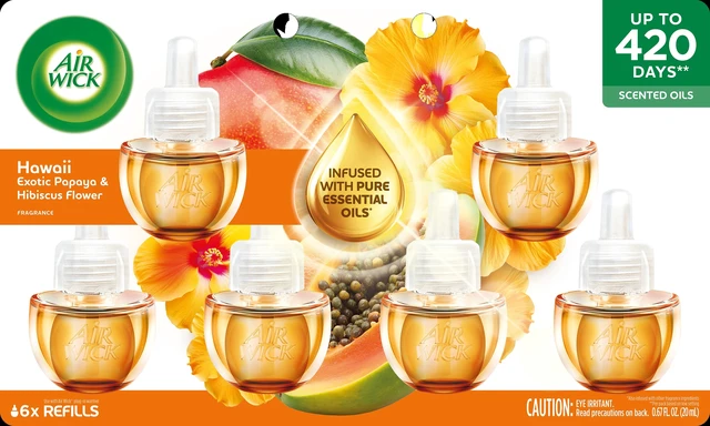 Alt view image 2 of 6 - Air Wick Plug-In Refills Hawaii Exotic Papaya Hibiscus Flower 6 Count