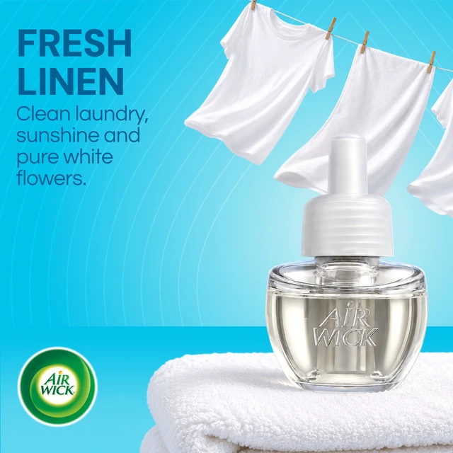 Alt view image 5 of 6 - Air Wick Plug-in Scented Oil Warmer Air Freshener Refills, Fresh Linen, 4 Count