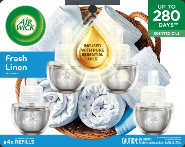 Alt view image 2 of 6 - Air Wick Plug-in Scented Oil Warmer Air Freshener Refills, Fresh Linen, 4 Count