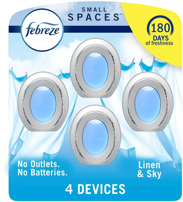 Main image of Febreze Small Spaces Air Freshener Linen & Sky, 4ct, 30ml