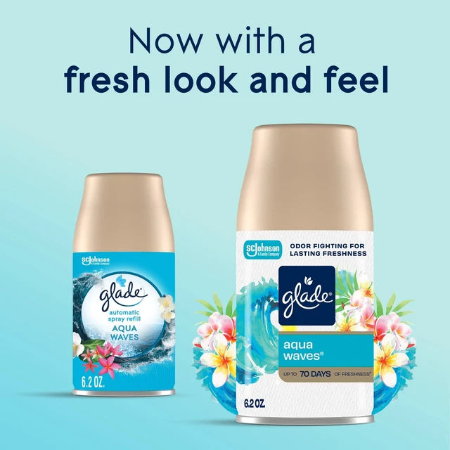 Alt view image 3 of 5 - Glade Automatic Spray Holder + Refill, Aqua Waves, 6.2oz Air Freshener