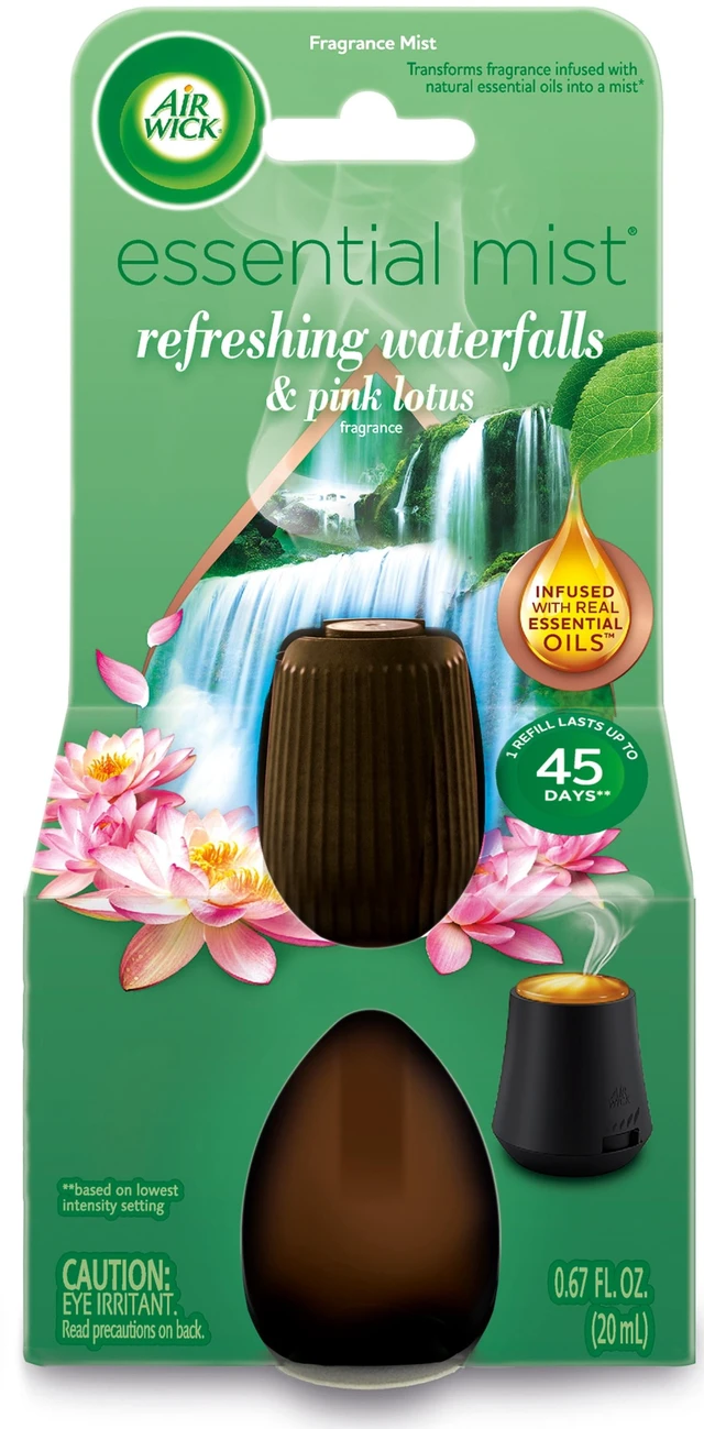 Main image of Air Wick Essential Mist Cordless Diffuser Refill, Refreshing Waterfalls & Pink Lotus, 1 Count