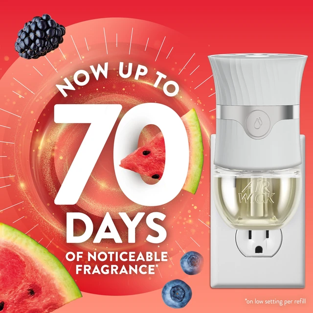Alt view image 3 of 6 - Air Wick Plug-in Scented Oil Warmer Air Freshener Refills, Refreshing Watermelon & Berries, 4 Count