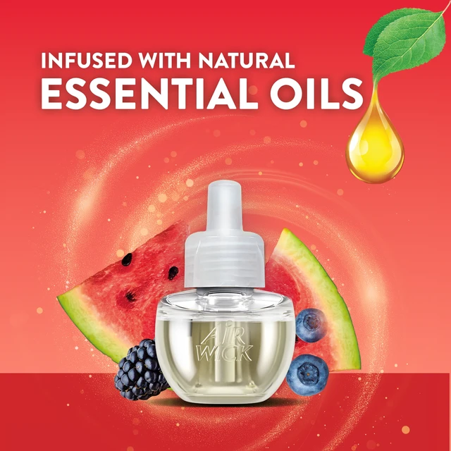 Alt view image 4 of 6 - Air Wick Plug-in Scented Oil Warmer Air Freshener Refills, Refreshing Watermelon & Berries, 4 Count