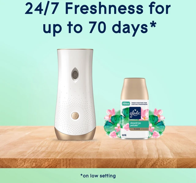 Alt view image 4 of 5 - Glade Automatic Spray Refill Dewdrop Petals Air Freshener 6.2oz 6Count