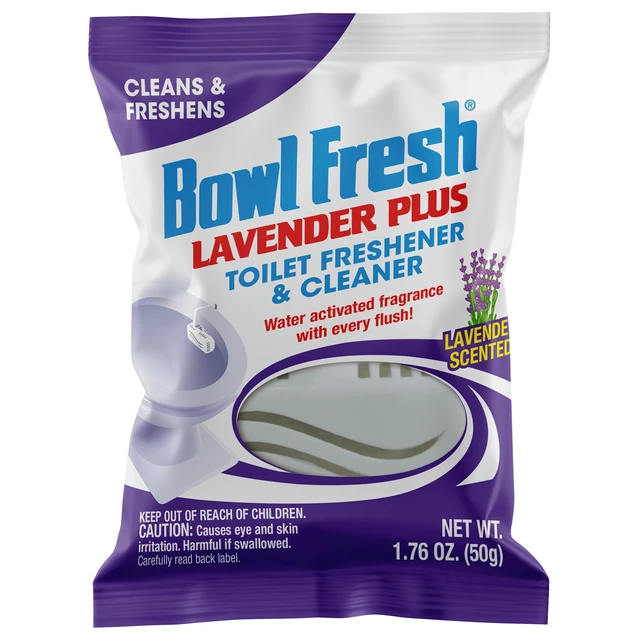 Alt view image 2 of 5 - 4-Pack Bowl Fresh Lavender Plus Toilet Bowl Cleaner and Freshener, Rim Hanger, 1.76 oz