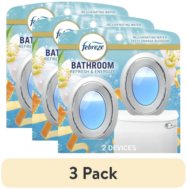 Main image of Febreze BATH Air Freshener, Refresh & Energize Scent, Odor-Fighting, 3 Pack (2 Count Each)