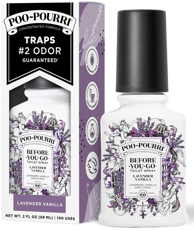 Main image of Poo-Pourri Lavender Vanilla Citrus Before-You-Go Toilet Spray, 2 oz, Odor Eliminating Air Freshener