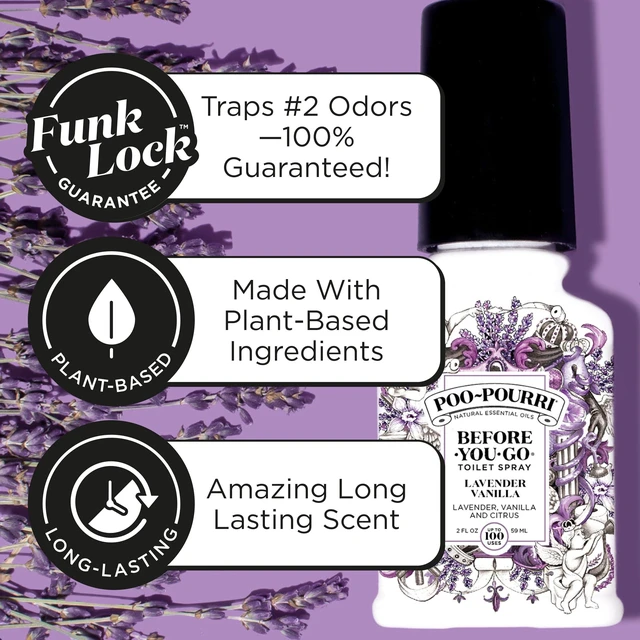 Alt view image 3 of 5 - Poo-Pourri Lavender Vanilla Citrus Before-You-Go Toilet Spray, 2 oz, Odor Eliminating Air Freshener