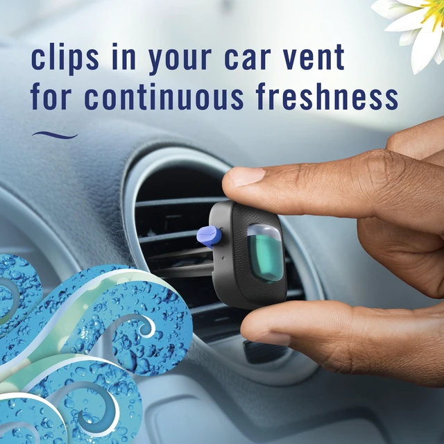 Alt view image 5 of 6 - Febreze AUTO Odor-Fighting Car Vent Clip Air Freshener, Ocean Breeze, 2 Count