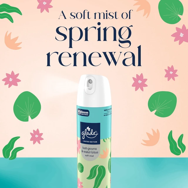 Alt view image 2 of 6 - Glade Odor Fighting Soft Mist Air Freshener Room Spray, Lush Greens & Water Lotus, 7.3oz, 1 Count
