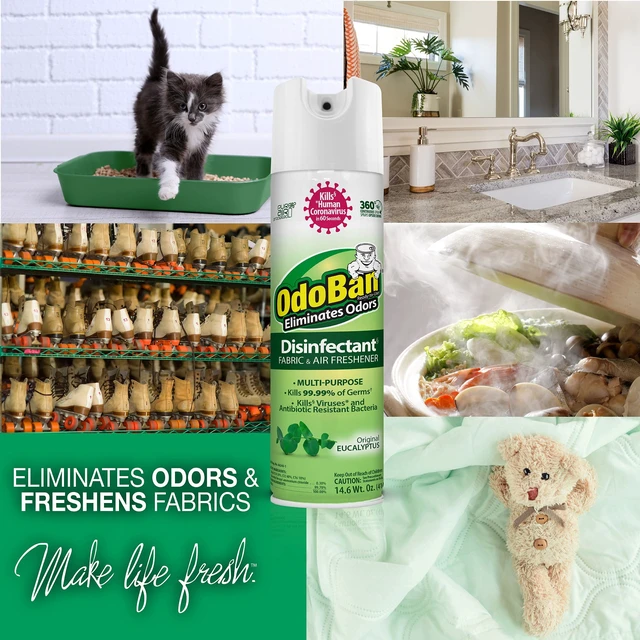 Alt view image 2 of 4 - OdoBan Ready-to-Use 360-Degree Continuous Spray, Original Eucalyptus Scent, Odor Eliminator, Multipurpose Cleaner, Fabric and Air Freshener