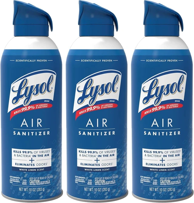 Main image of Lysol Air Sanitizer Spray Bacterial Odor Elimination Air Freshener Alternative White Linen Scent 10oz