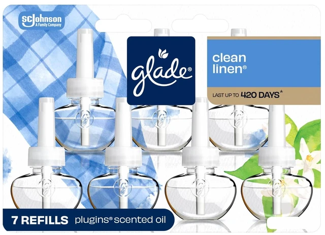 Main image of Glade PlugIns Air Freshener Refills, 7Refills, 0.67oz, Clean Linen, Infused with Essential Oils