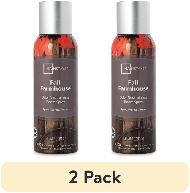 Main image of Mainstays Fall Farmhouse Odor Neutralizing Room Spray Air Freshener, 2 Pack, 4oz