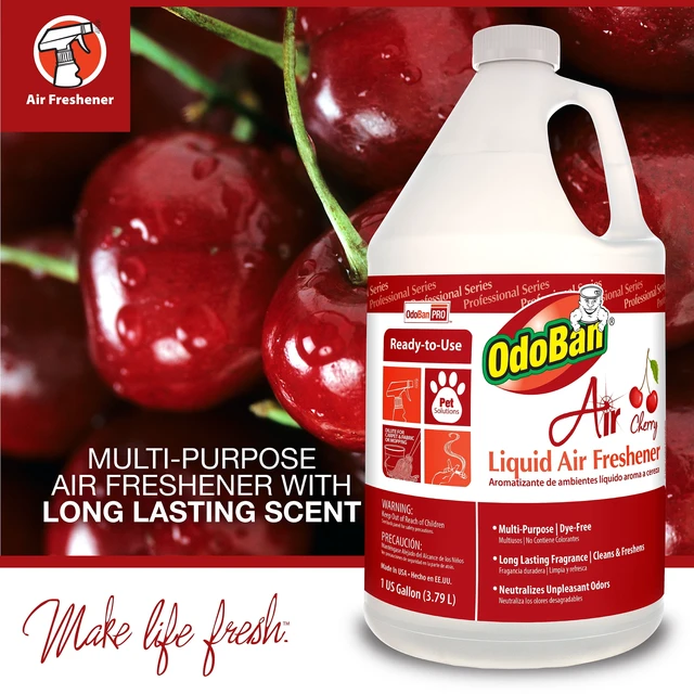 Alt view image 4 of 4 - OdoBan Cherry Professional Cleaning Ready-to-Use Liquid Air Freshener, 1 Gallon, 2-Pack