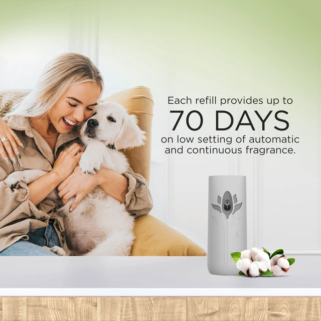 Alt view image 5 of 6 - Air Wick Automatic Spray Pet Expert 2ct Fresh New Day Fresh Cotton Air Freshener Essential Oils