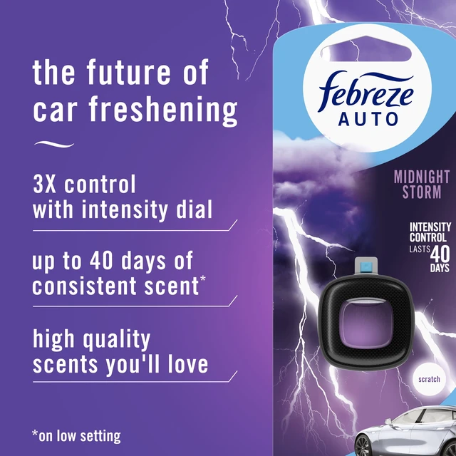 Alt view image 6 of 6 - Febreze Auto Car Vent Clip Air Freshener, Midnight Storm Scent, 2 Count