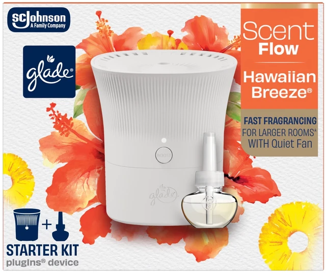Main image of Glade Scent Flow PlugIns Air Freshener Starter Kit, Hawaiian Breeze, 1 Device + 1 Refill, 0.67 fl oz