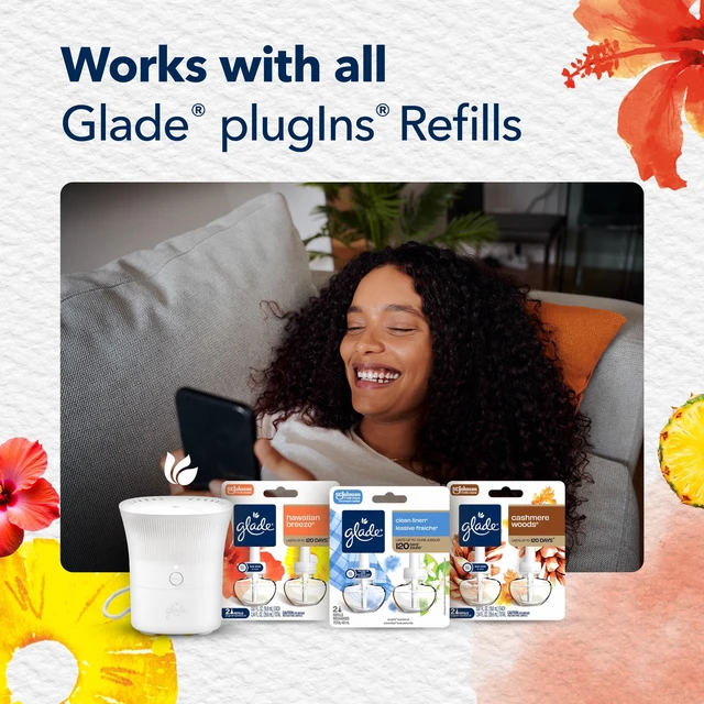 Alt view image 2 of 5 - Glade Scent Flow PlugIns Air Freshener Starter Kit, Hawaiian Breeze, 1 Device + 1 Refill, 0.67 fl oz