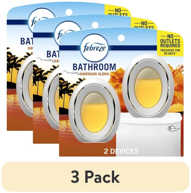 Main image of Febreze Hawaiian Aloha Bathroom Air Freshener Odor-Fighting, 3 Pack (2 Count)