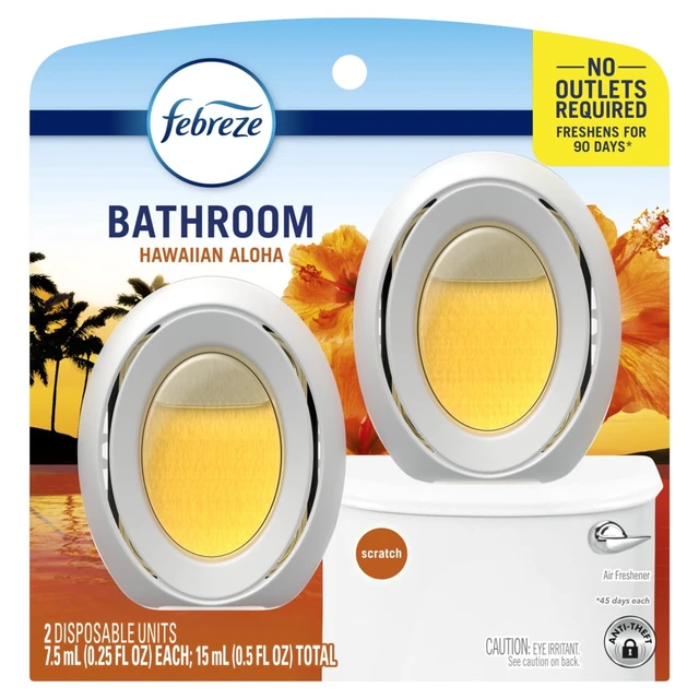 Alt view image 7 of 7 - Febreze Hawaiian Aloha Bathroom Air Freshener Odor-Fighting, 3 Pack (2 Count)
