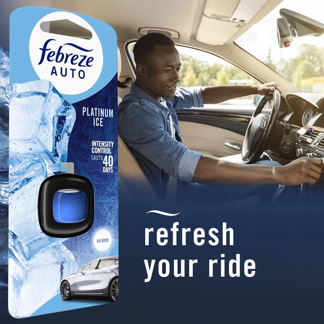 Alt view image 5 of 6 - Febreze Platinum Ice Auto Car Air Freshener, Odor-Fighting Car Vent Clip, 2 Count