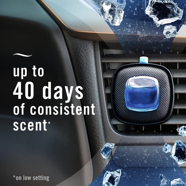 Alt view image 6 of 6 - Febreze Platinum Ice Auto Car Air Freshener, Odor-Fighting Car Vent Clip, 2 Count