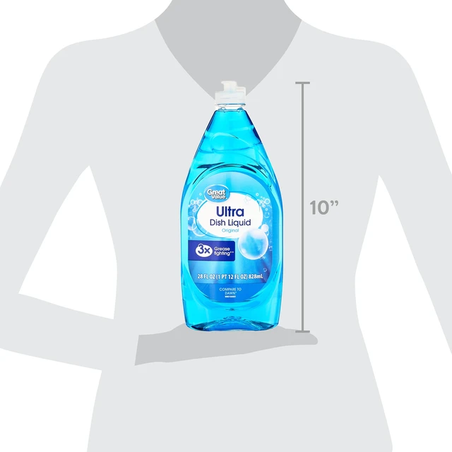 Alt view image 6 of 6 - 4 Pack Great Value Ultra Dish Liquid, Original, 28 fl oz