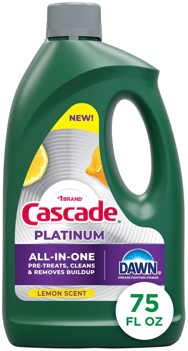 Main image of Cascade Platinum Dishwashing Liquid Gel, Lemon, 75oz
