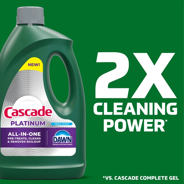 Alt view image 5 of 5 - Cascade Platinum Dishwashing Liquid Gel, Lemon, 75oz