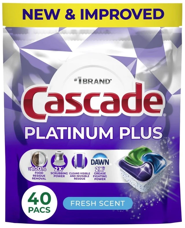 Main image of Cascade Platinum Plus Dishwasher Pods, Fresh, 40 Count