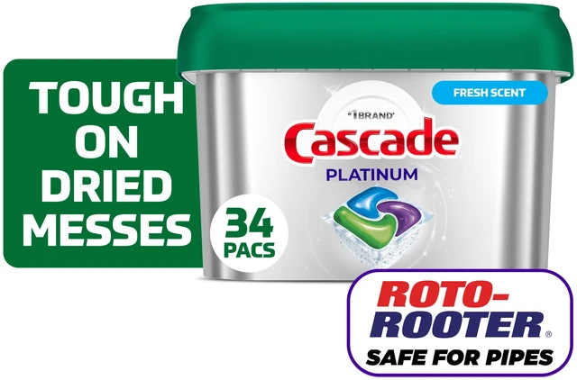 Main image of Cascade Platinum Dishwasher Pods, Fresh, 34 Count