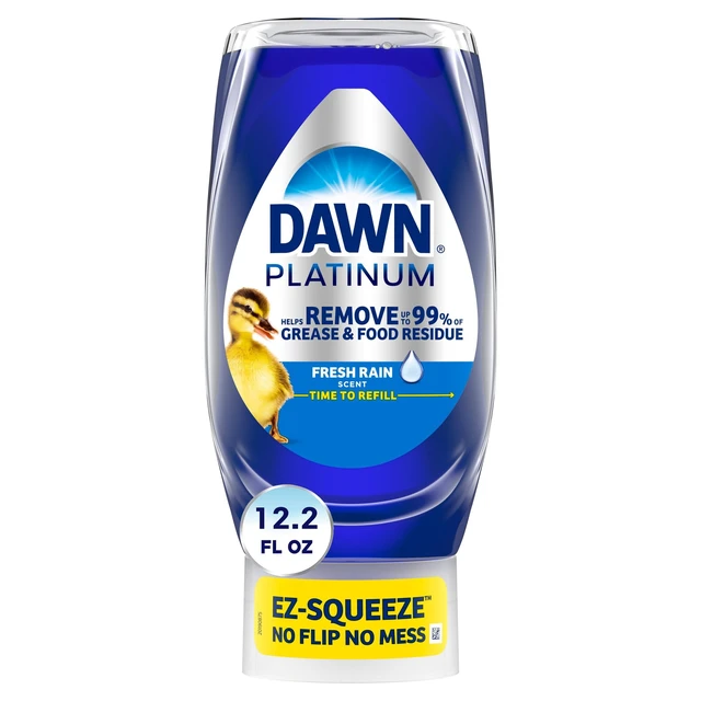 Alt view image 3 of 5 - 4 Pack Dawn Platinum EZ-Squeeze Dish Soap Liquid, Fresh Rain, 12.2oz