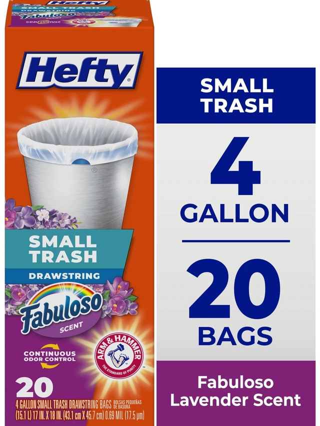 Main image of Hefty 4 Gallon Small Trash Bags, Fabuloso Scent, 20 Count