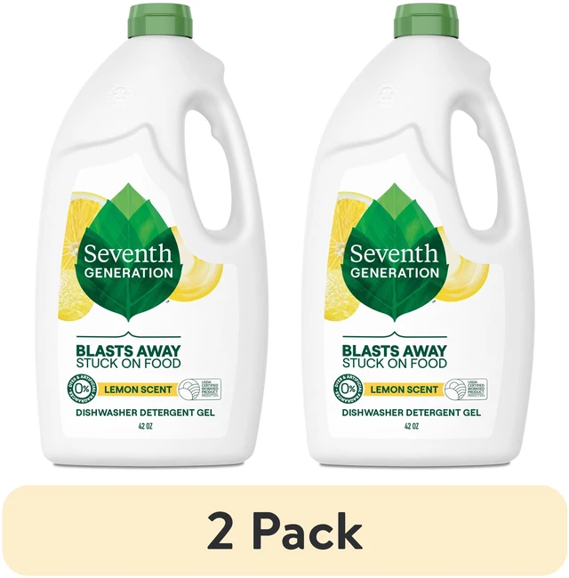 Main image of Seventh Generation Dishwasher Detergent Gel, Lemon Scent, 42 fl oz (2 Pack)